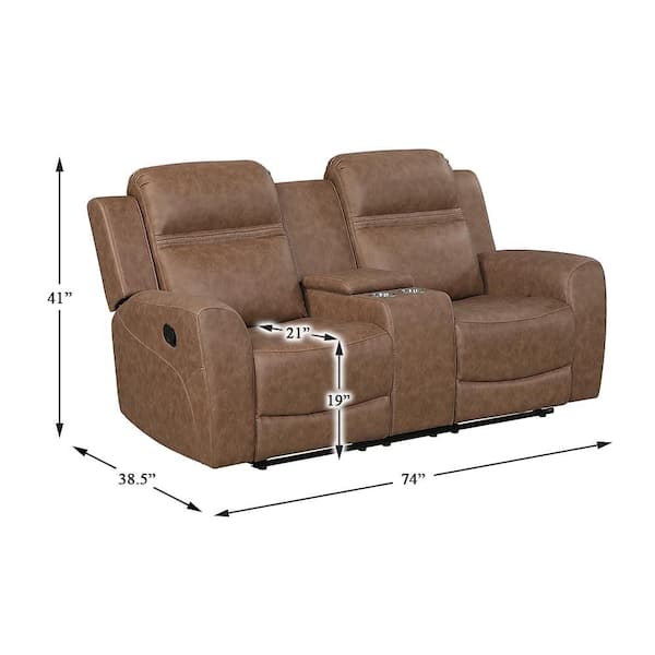 Lazzara Thorne 74 in W Microfiber Fabric 2-Seater Manual Double