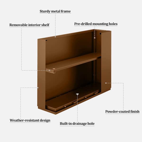 TUYOHW Tall 24 Inch Metal Planter Box-Brown Rectangle Outdoor
