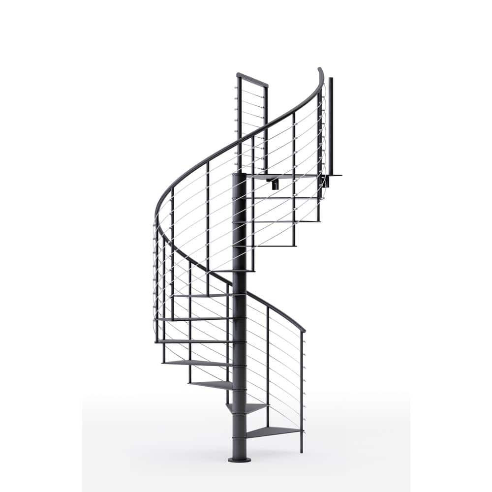 Hayden Black Interior 60in Diameter, Fits Height 119in - 133in, 1 36in Tall Platform Rail Spiral Staircase Kit price history on PriceWatchPro