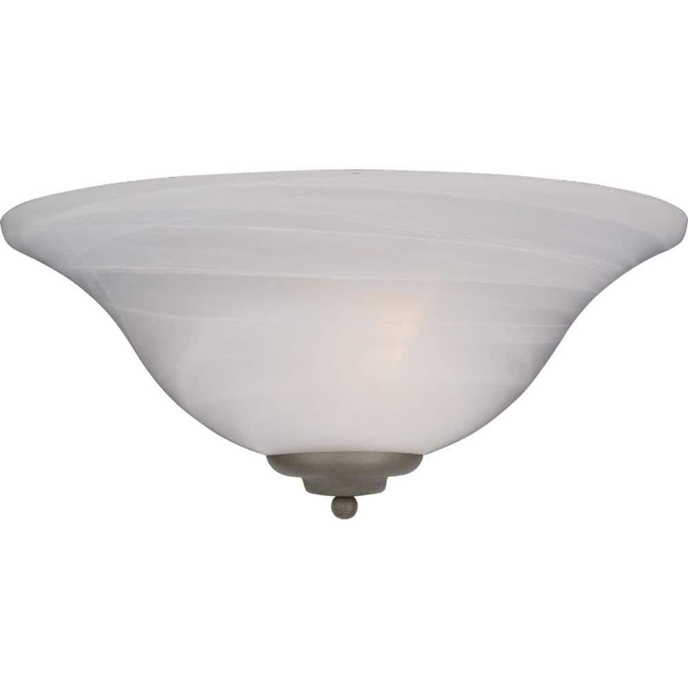 Pewter Dimmable Marble Glass 1-Light Wall Sconce