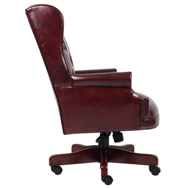 HON Pillow Soft Ergonomic Bonded Leather Executive Chair Burgundy - Office  Depot