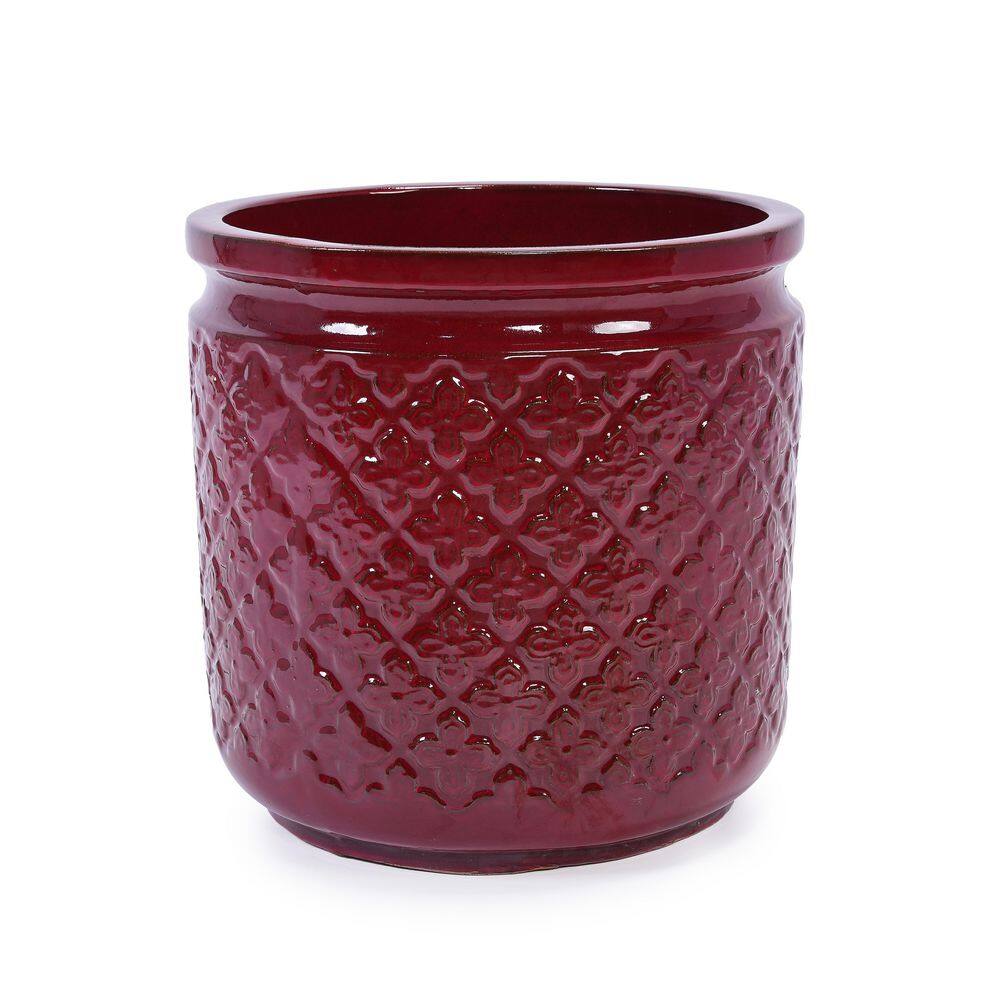 3-Pieces Modern Bean Paste Red Ceramic Planter with Drainage Hole price history on PriceWatchPro