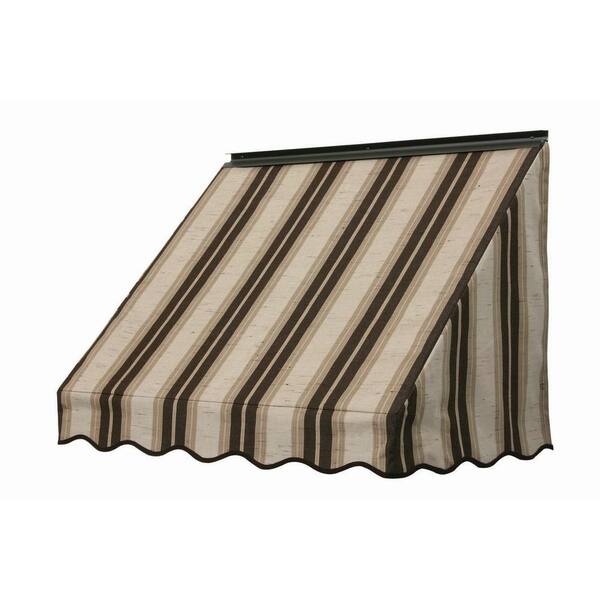 NuImage Awnings 6 ft. 3700 Series Fabric Window Fixed Awning (23 in. H x 18 in. D) in Chocolate Chip Fancy
