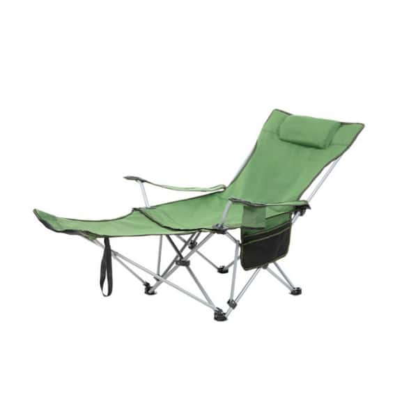 Ejoy 25 in. W x 38 in. H x 66 in. Green Adjustable Iron Beach Camping and Hiking Chair