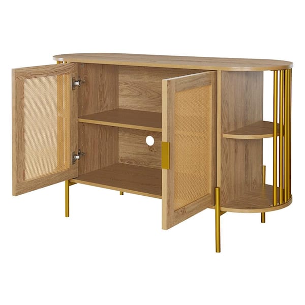 COWLOWN 47.2 in. W x 15.7 in. D x 31.1 in. H Bathroom Brown Linen Cabinet