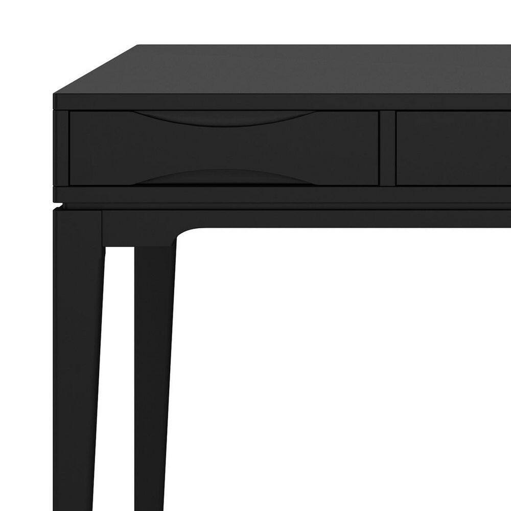 Harper Black Solid Wood Desk with Keyboard Tray
