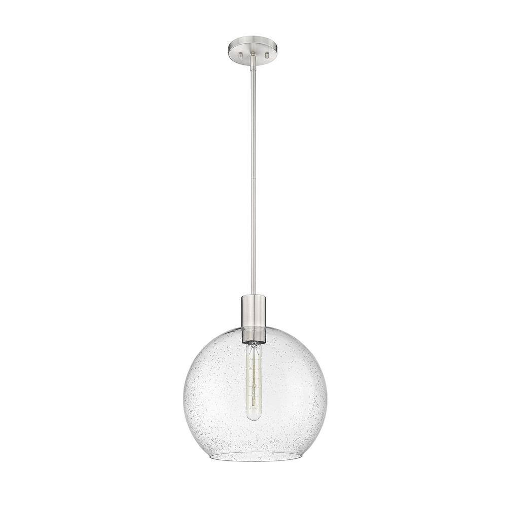 Brushed Nickel Globe Pendant with Clear Glass Shade