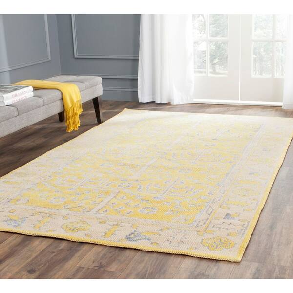 Stone Wash 5 ft. x 8 ft. Yellow Persian Area Rug