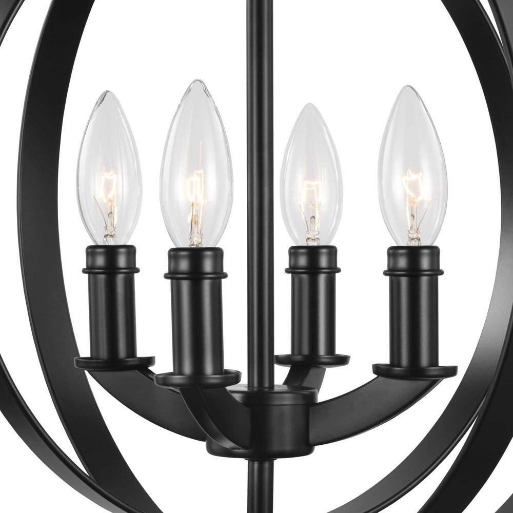 Equinox Black and Nickel 4-Light Globe Pendant