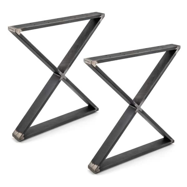 Richelieu Hardware (2-Pack) 28 in. (710 mm) Matte Black Iron Steel X-Shaped Structural Table Legs with Leveling Glide