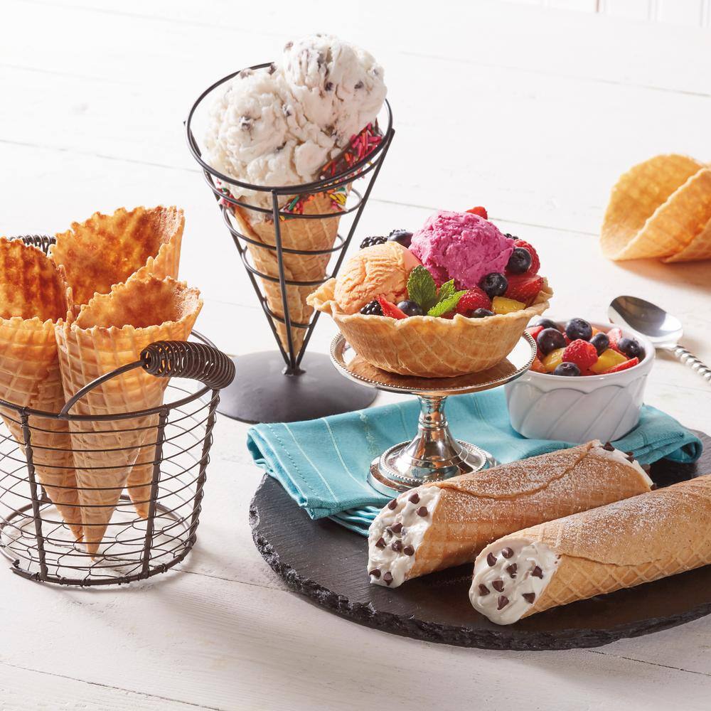 White Thermoplastic Adjustable Temperature Waffle Cone Maker