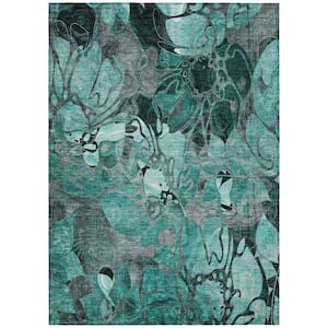Chantille ACN558 Teal 2 ft. 6 in. x 3 ft. 10 in. Machine Washable Indoor/Outdoor Geometric Area Rug