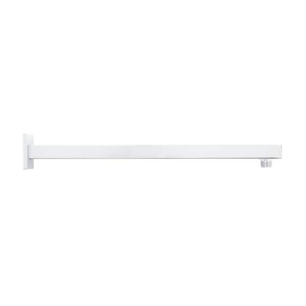 SIGNATURE HARDWARE 18 in. Modern Square Wall Mounted Shower Arm and Flange Chrome