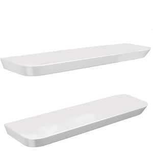 24 in. W x 8 in. D Satin White Floating Decorative Wall Shelves (2-Piece)