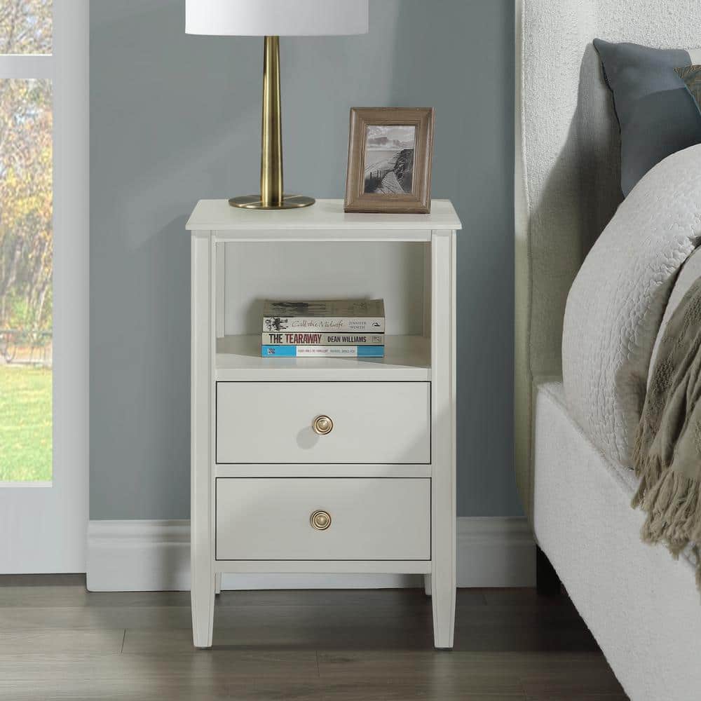 Winsley Antique White 2-Drawer 17 in. W Nightstand