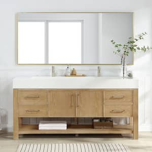 Vera 72 in.W x 19.7 in.D x 34.6 in.H Single Sink Bath Vanity in Ash Grey with White Composite Sink Top