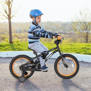 16 in. Kid's Bike for 4-Years to 7-Years Old with Adjustable Saddle and Anti-Slip Handlebar Black