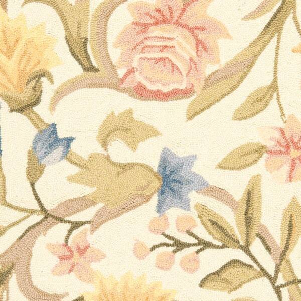 SAFAVIEH Chelsea Ivory 6 ft. x 9 ft. Solid Floral Border Area Rug