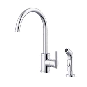 Parma Single HandleStandard Kitchen Faucet with Side Spray in Chrome