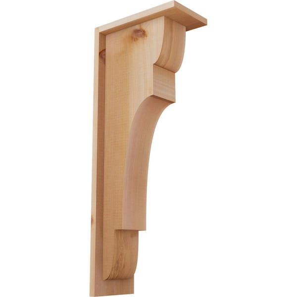 Ekena Millwork 5-1/2 in. x 10 in. x 26 in. Western Red Cedar New Brighton Smooth Corbel with Backplate