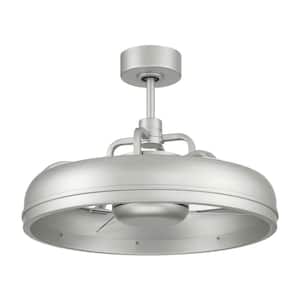 Taylor 20 in. Integrated LED Light Kit Dual Mount Indoor/Outdoor Polished Nickel Ceiling Fan, Smart Wi-Fi Enabled Remote
