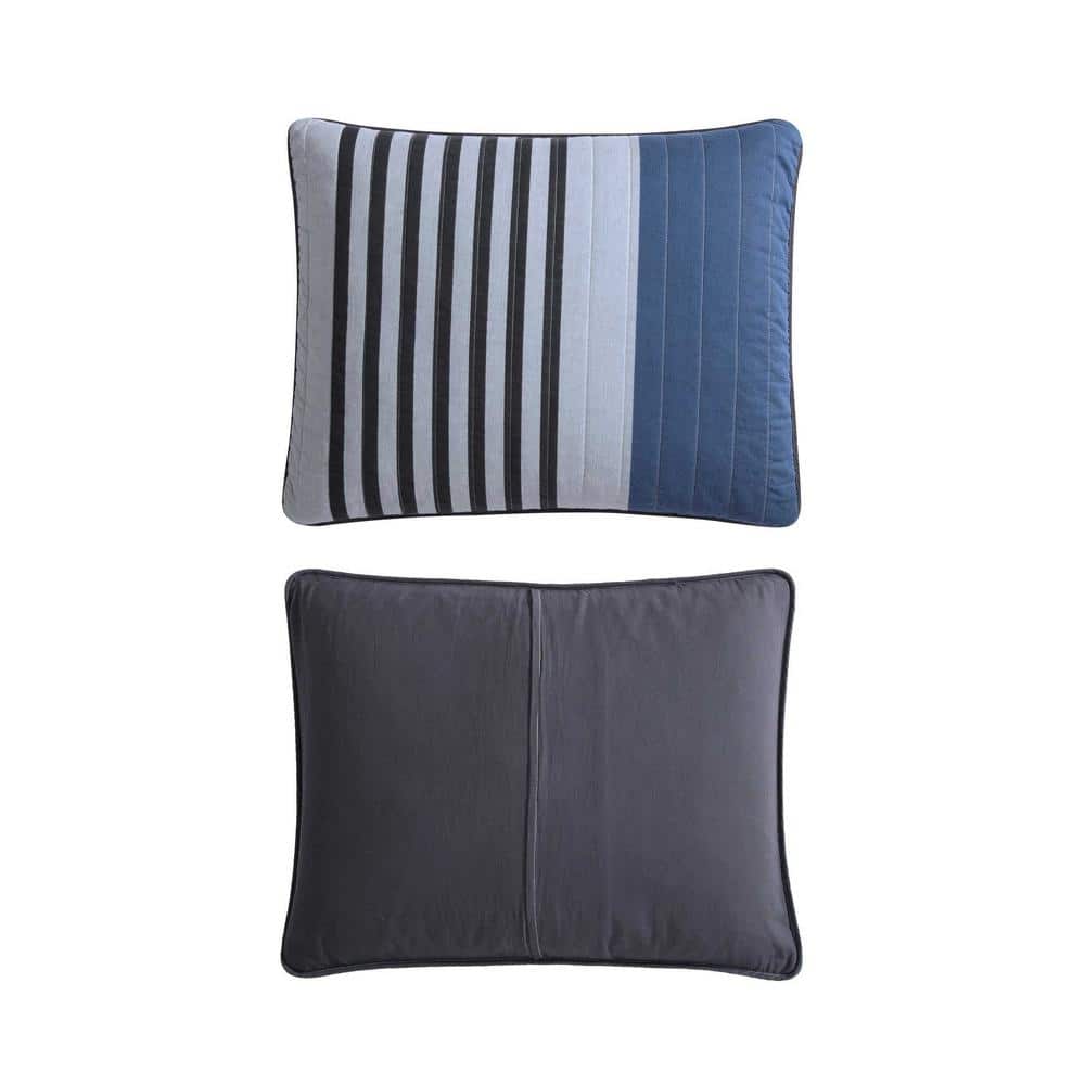 Full Grey Heather Cotton Reversible Quilt Set