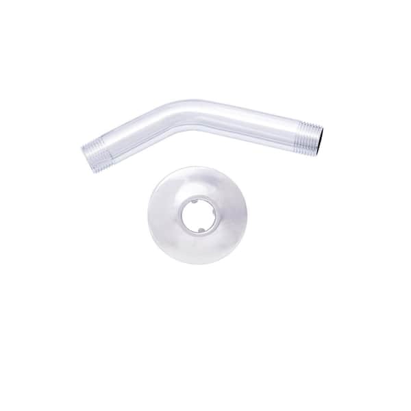 Dyconn 6 in. Angled Shower Arm with Flange in Polished Chrome