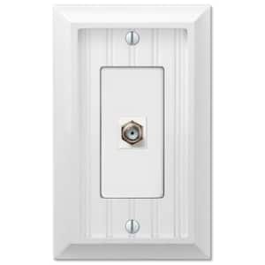 Cottage 1 Gang Coax Composite Wall Plate - White