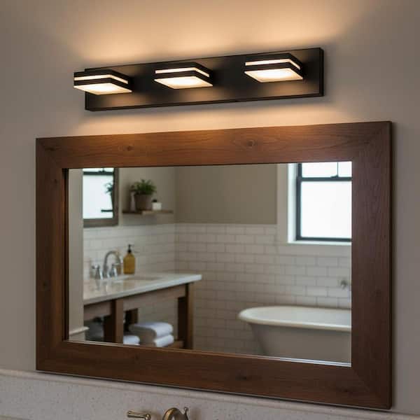 20 in. 3-Light Black Vanity Light Fixture with 360° Rotatable Lamp Heads, Modern LED Wall Sconce for Bathroom