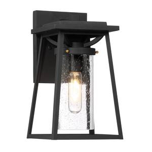 Lanister Court Medium 1-Light Sand Black with Gold Outdoor Light Wall Sconce
