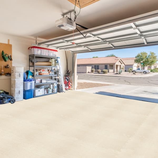Wood Grain Floor Interlocking Mats Light Pine 24 in. W x 24 in. L x 0.4 in. T Foam Gym Flooring Mat, 96 sq. ft. 24-Tiles