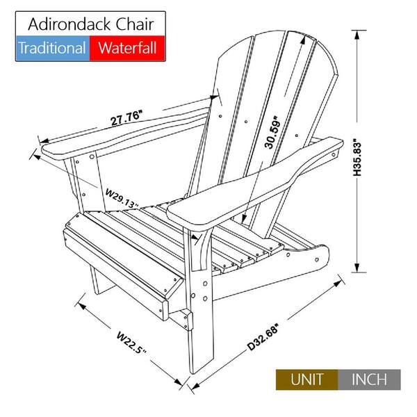 Zeus & Ruta Blue HDPE DPE Plastic Resin Outdoor Patio Adirondack