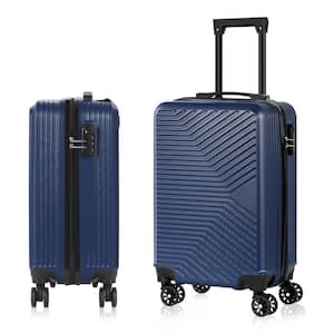 Carry On Luggage, 20" Hardside Suitcase ABS Spinner Luggage with Lock - Crossroad in Navy