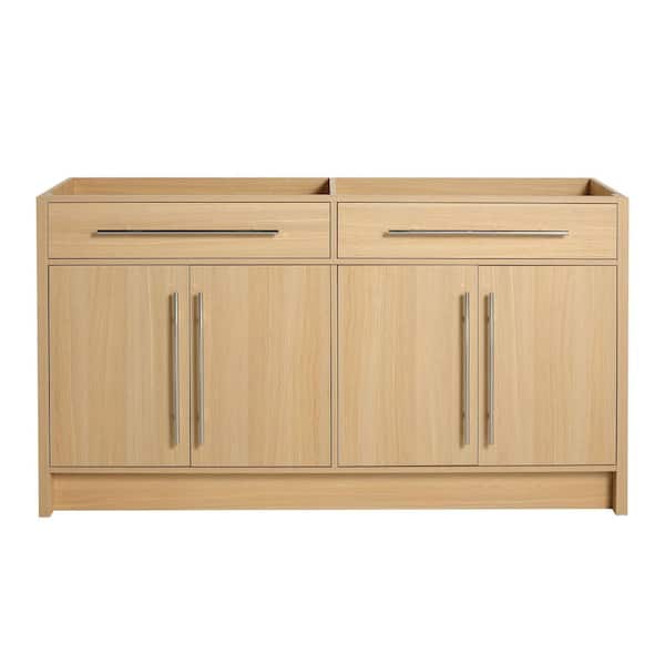 60 in. Bath Vanity Cabinet Without Top in Oak Unassembled