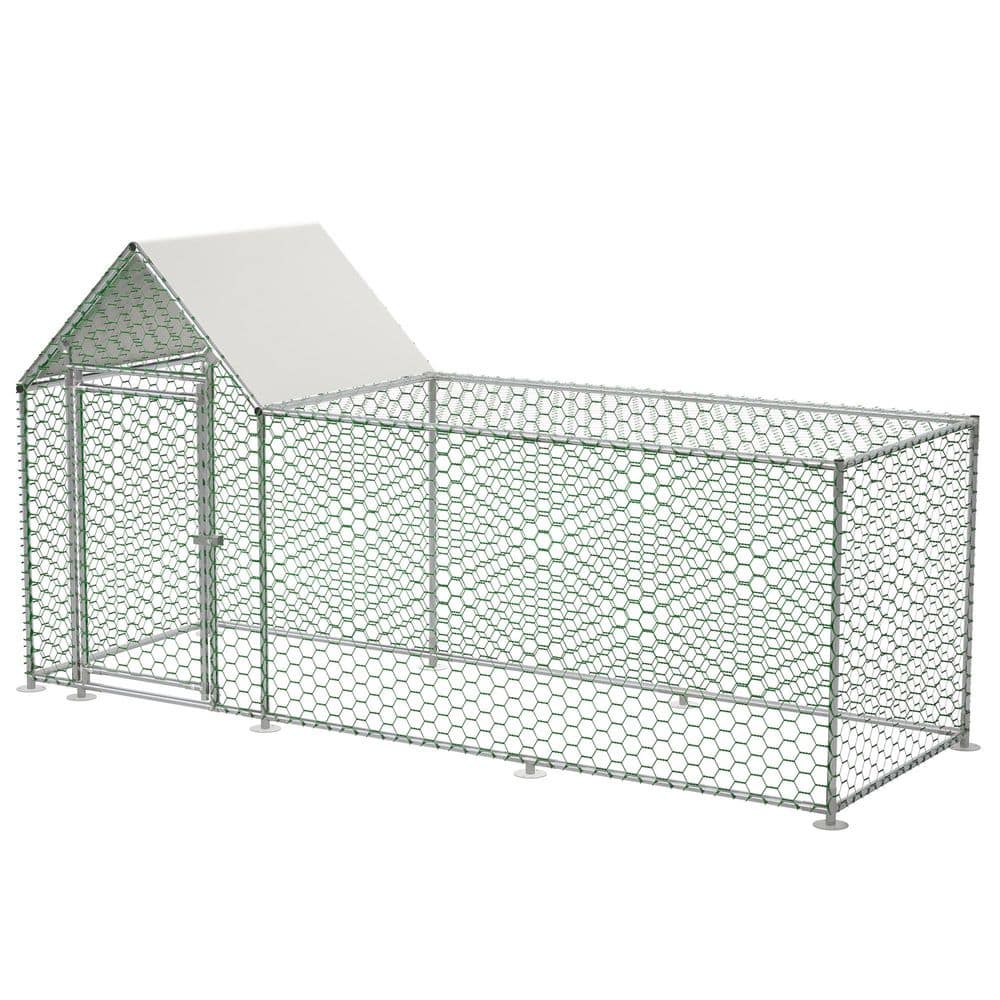 Valery 9.9 ft. x 3.5 ft. Large Galvanized Metal Backyard Chicken Coop Walk-In Poultry Cage with Cover, Lockable Door price history on PriceWatchPro