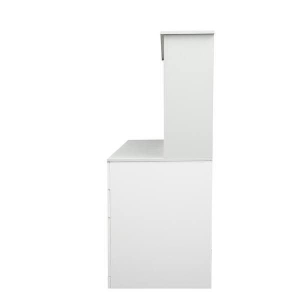 Aoibox 59 in. White Home Office Computer Desk with Hutch