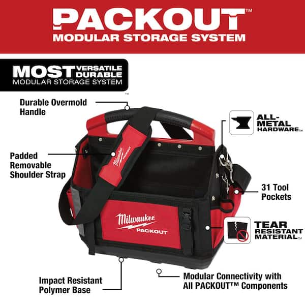 15 in. PACKOUT Tote with 6-in-1 Wire Stripper Pliers