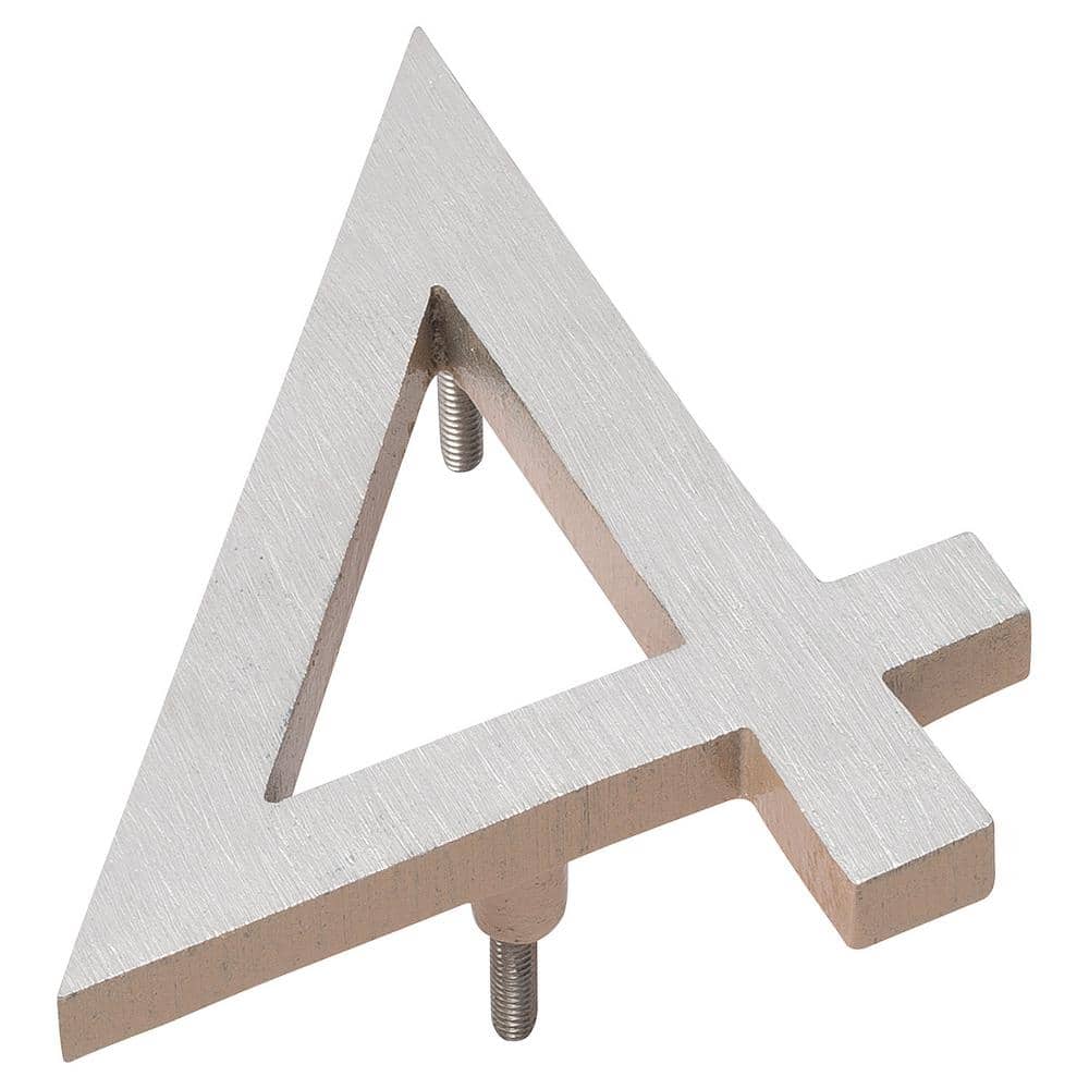 8 in. Satin Nickel/Taupe 2 Tone Aluminum Floating or Flat Modern House Number 4 price history on PriceWatchPro
