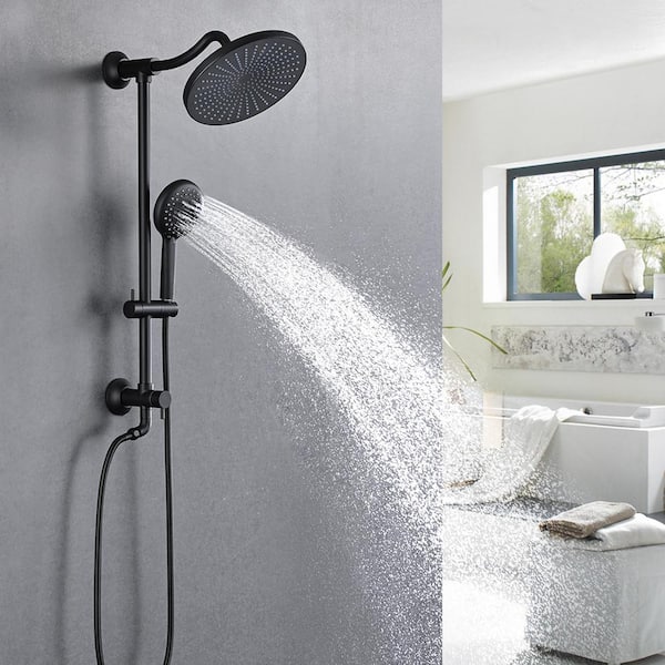 YASINU Mark 5-Spray Wall Slide Bar Round Shower Faucet with Handheld Shower  in Matte Black (Valve Not Included) YNMARK01033MB - The Home Depot