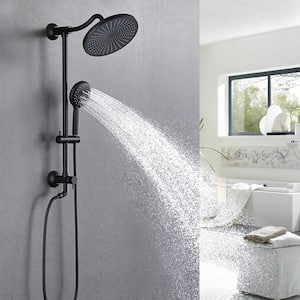 Mark 5-Spray Wall Slide Bar Round Shower Faucet with Handheld Shower in Matte Black (Valve Not Included)