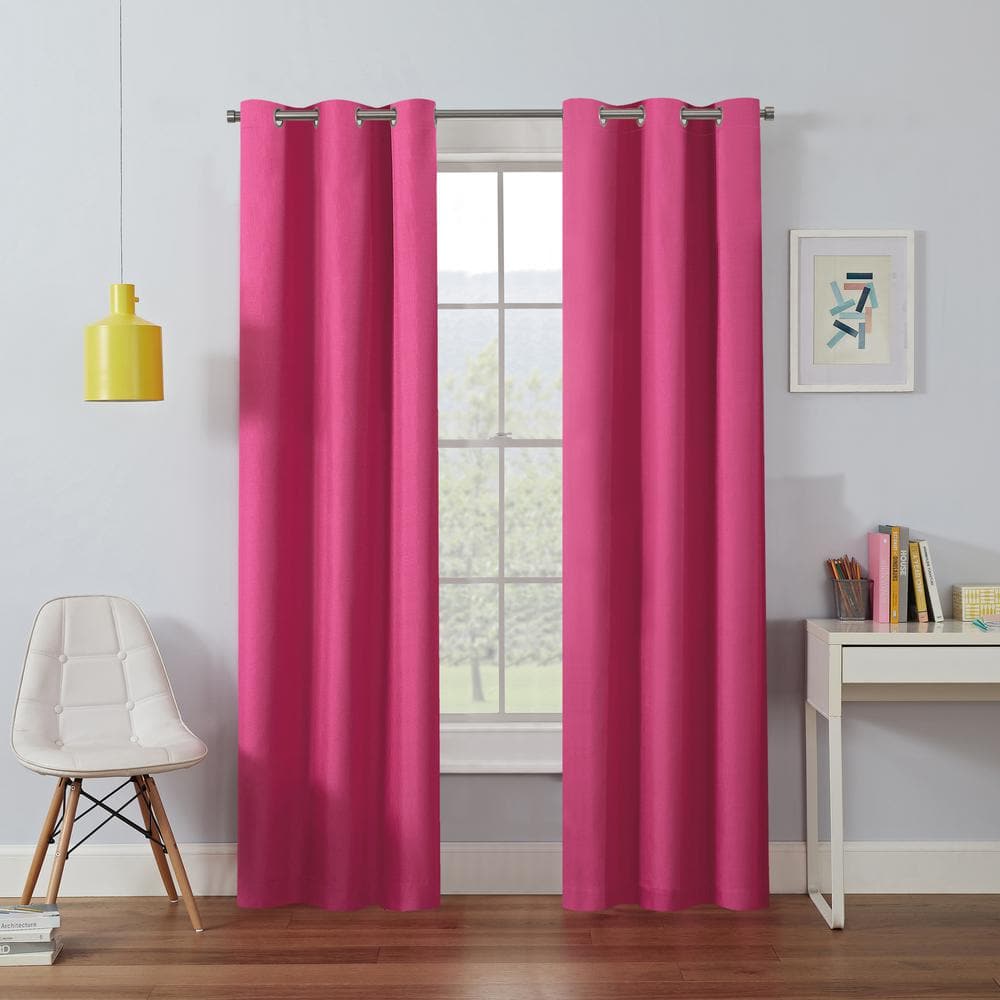 Eclipse Kendall Raspberry Polyester Solid 42 in. W x 63 in. L Grommet ...