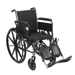 Cruiser III Light Weight Wheelchair with Removable Flip Back Full Arms and Elevating Legrest