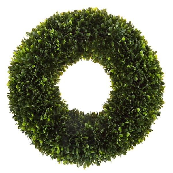 Pure Garden 17 in. Wreath with Grapevine Base Artificial Tea Leaf
