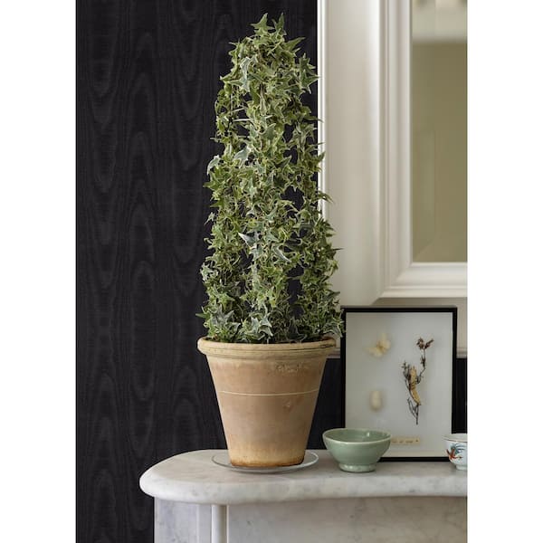 Angelina Black Moire Wallpaper Sample