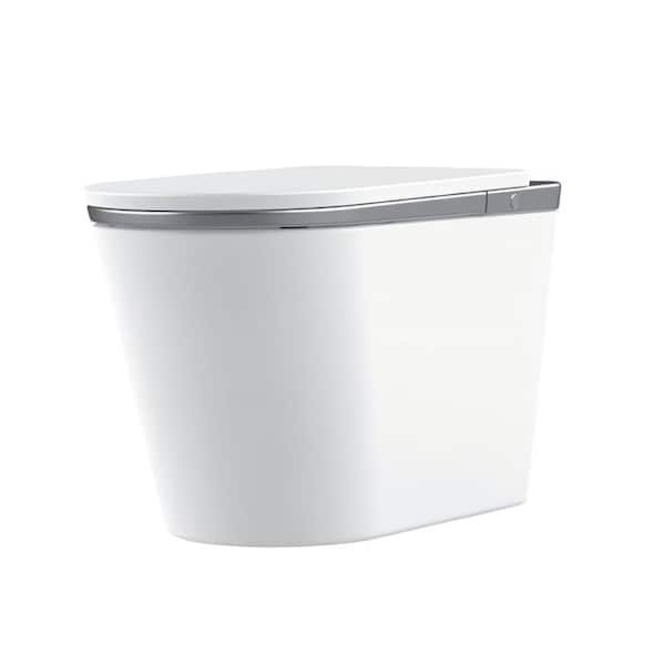 PRO Elongated Smart Bidet Toilet 1.34 GPF in Silver with Heated Seat, Auto Open/Flush, Warm Air Dry & Multi-Wash Modes