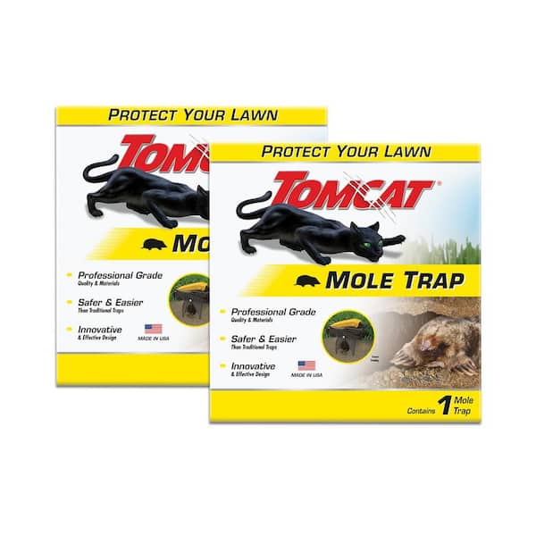 TOMCAT Mole Trap, Innovative and Effective Mole Remover Trap Kills without Drawing Blood, Reusable and Hands-Free, 2 Traps