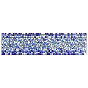 Captain Riptide Pacific Blue 2 in. x 7-7/8 in. Glossy Ceramic Wall Tile Trim