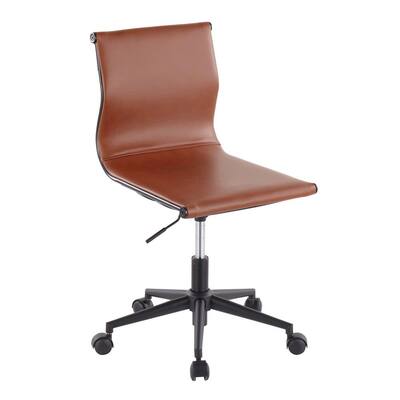 Mirage Adjustable Camel Faux Leather and Black Metal Task Chair