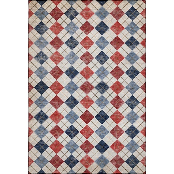 Mayfield Premium Machine Washable Abstract AMF2237 Red 10 ft. x 14 ft. Area Rug