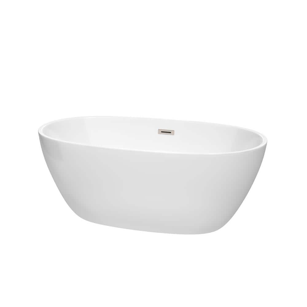 Juno 59'' White Acrylic Freestanding Soaking Bathtub